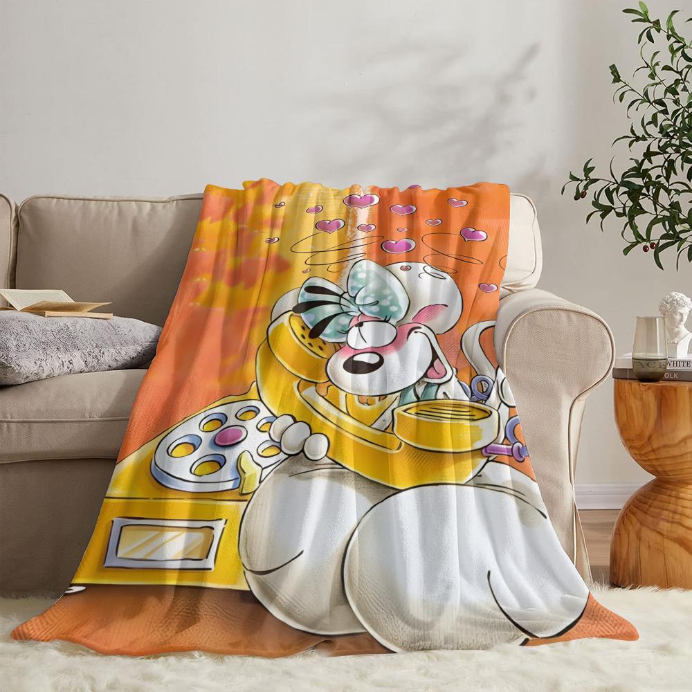 

GUOYU Blanket Cute Ddiddl Throw Soft Flannel Throw Summer Blanket Lightweight Cozy Nap Blanket for Sofa Bed Travel 75x100cm (30x40inch)