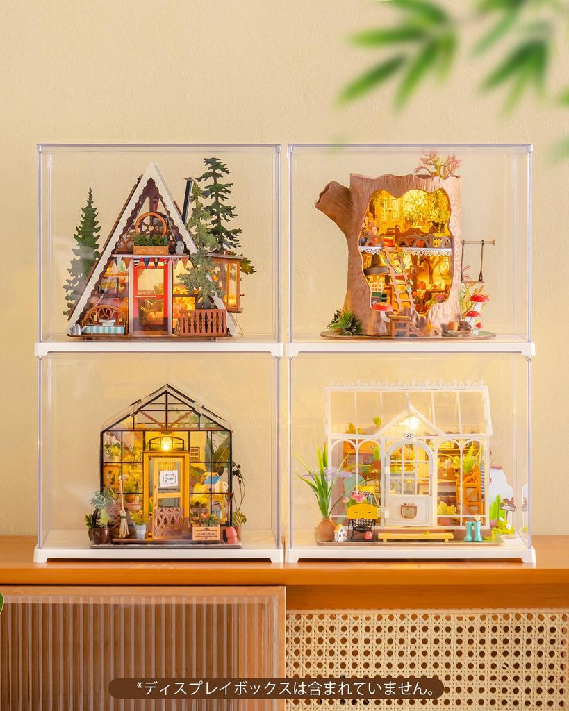 ROBOTIME Miniature Miniature DIY Miniature Dollhouse Mini Model Kit with Figures and DIY Craft Toy for Kids and Birthday Gift for Family and Home
