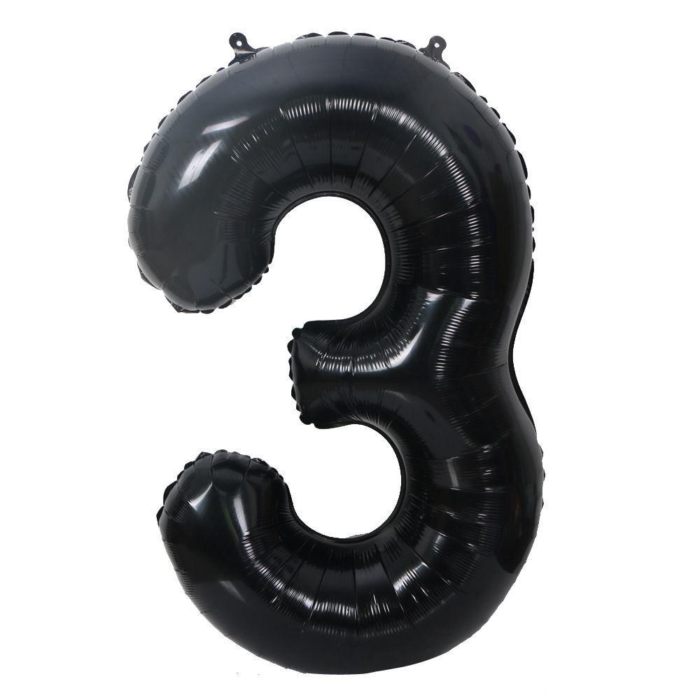 40 Inch Black Number Balloons for Birthday Party Decorations, Anniversary and Celebration Decor