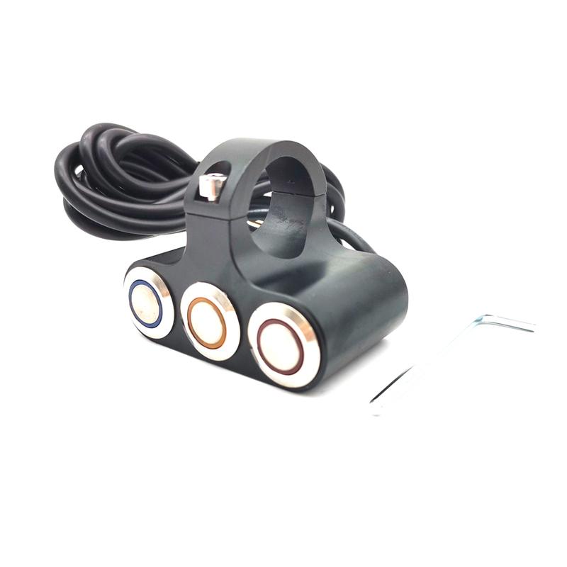 CNC 25MM Motorcycle Handlebar Switch Push+Press Buttons for LED Light Horn Motor