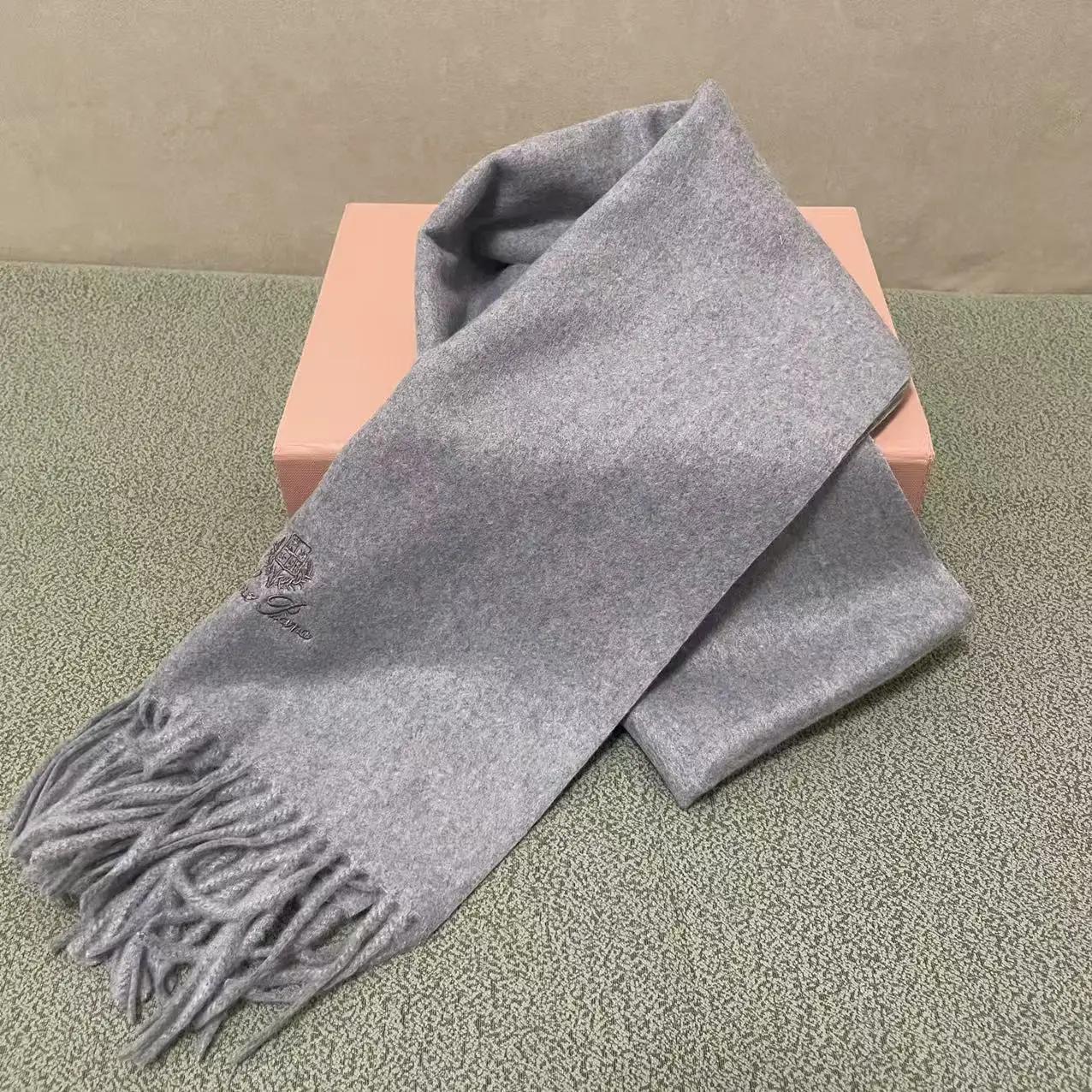 New Cashmere Letter Embroidery Comfortable Dopamine Universal Wool Blend Knitted Scarf Autumn And Winter Couple Shawl Scarf