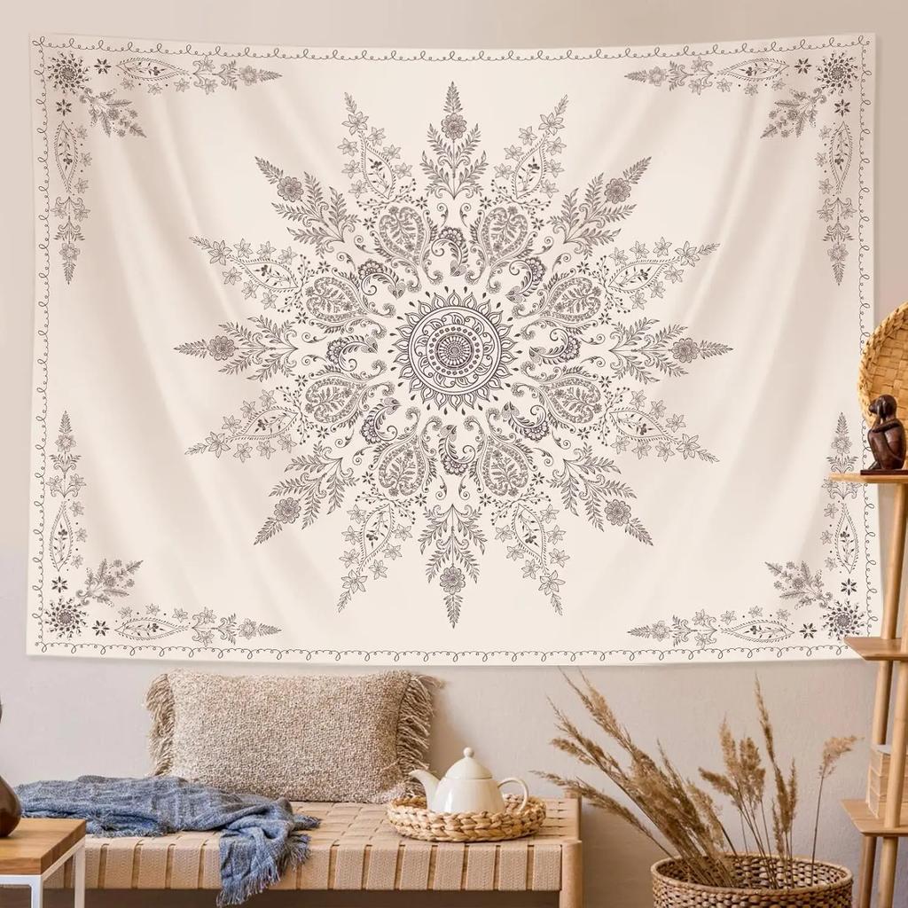 VIKAMA Bemaltes Glas Lebensbaum Wandteppich Vintage Bunte Blätter Böhmischer Kunststil Wohnzimmer Raum Heimdekoration