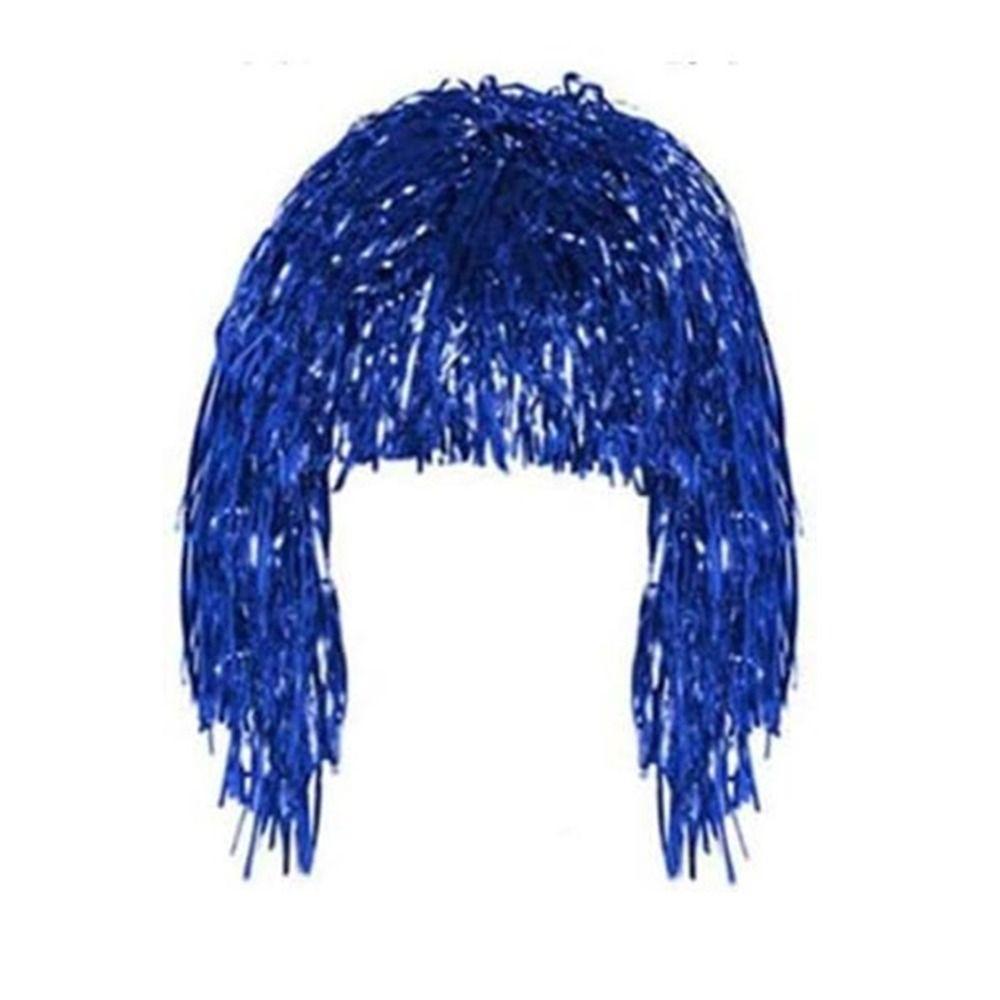 New Metal Party Wigs Hair Shiny Costume Aluminum Foil Cosplay Dance Hairpiece Plastic Decor Wigs Hair