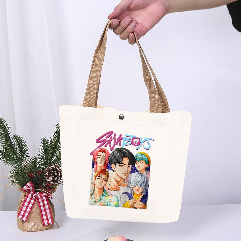 K-Pop Anime Cartoon Printed Student Fashion Casual Canvas Bag Going Out High Value Portable Shoulder Bag