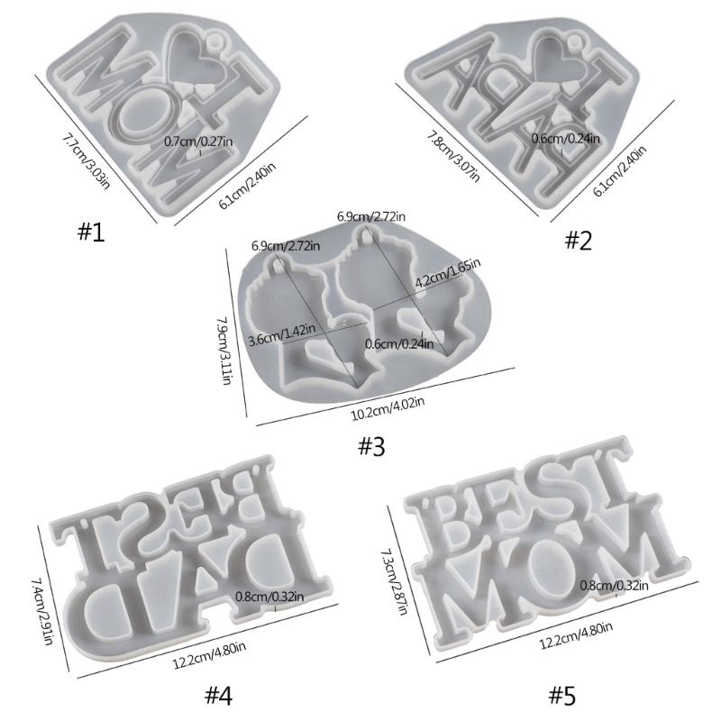 Aromatherapie Tabletten Silikonform PAPA MAMA Anhänger Harzform Schlüsselanhänger Anhänger Epoxid Gießform Hohl Anhänger Formen DIY