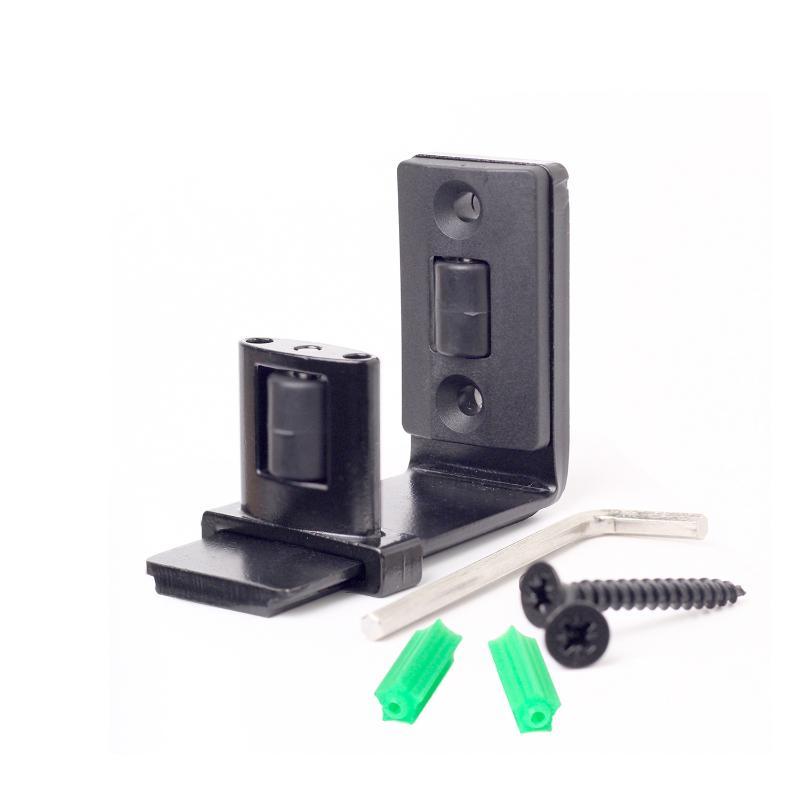 Sliding Door Floor Guide Double Roller U Shape Solid Carbon Steel Wall Mount Anti Swing For Interior Home Door Installation