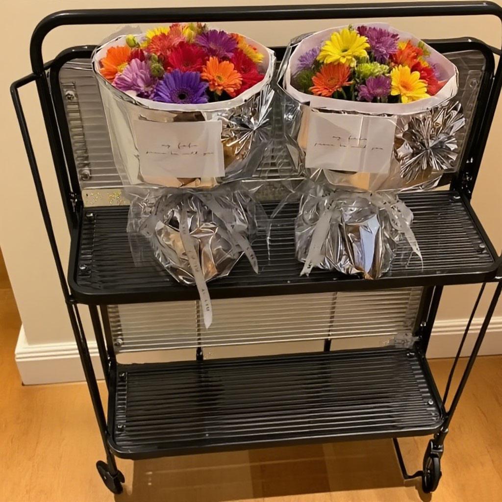 10Pcs Waterproof Bouquet Wrapping Paper Gift Wrapping Paper Gold And Silver Dot Flower Wrapping Paper Flower Bouquet Supplies