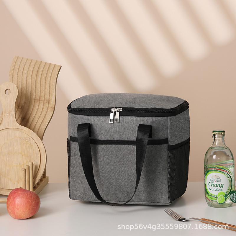 

-Сумка-тоут из ткани Оксфорд на заказ, сумка для ланча с изоляцией, студенческая сумка для ланча, сумка для ланча из алюминиевой фольги, сумка для ланча серый