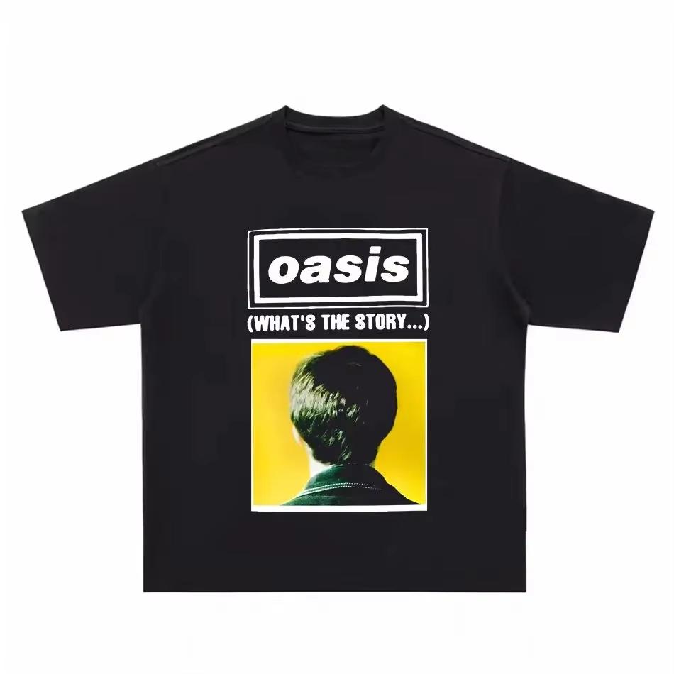 2025 Summer Oasis Tour Peripheral Limited Men's Round Neck T-shirt Fashion Cotton Outdoor Street Versatile Short Sleeve Top