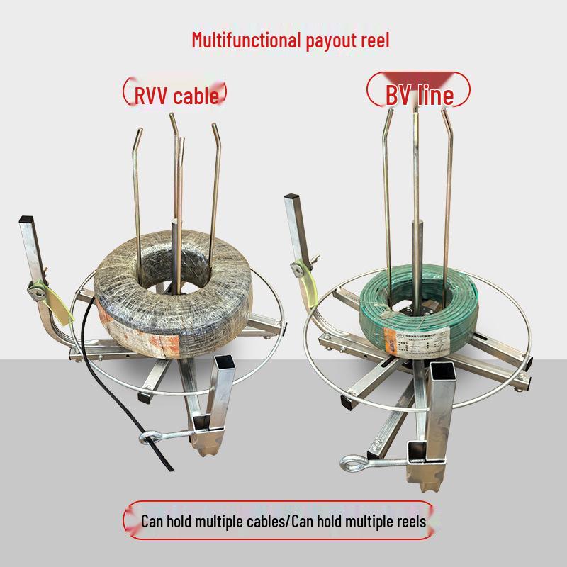 Vertical Wire Reel Stand: Electrician's Wire Payout Rack & Pulling Tool