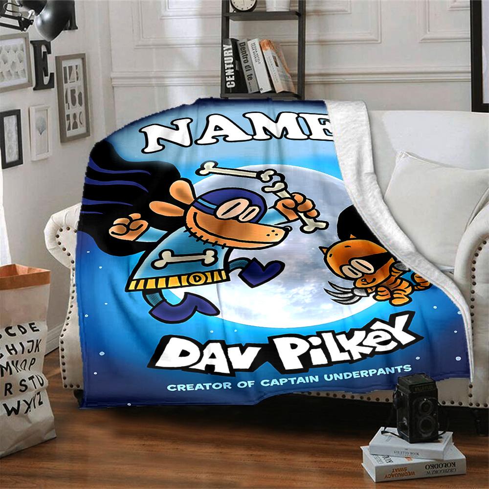 Customizable DogMan1 Throw Blanket – Personalized Name, All-Season Cozy Snug Blanket, Machine Washable, Personalized Blanket