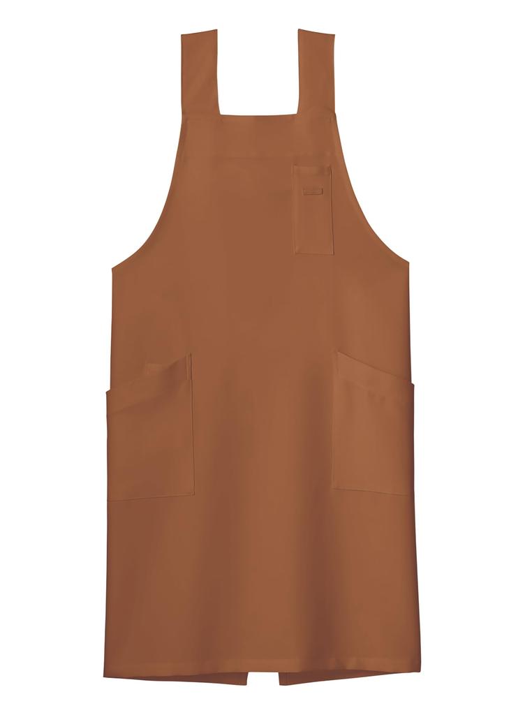 Bib M [Face Mix] H-shaped Apron, Mocha,