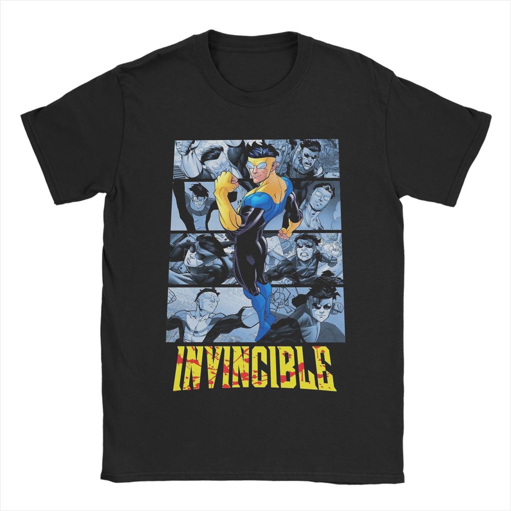 Invincible Rex Splode Character Logo T-Shirts for Men Vintage Pure Cotton Tees Crew Neck Short Sleeve T Shirt Big Size Clothes