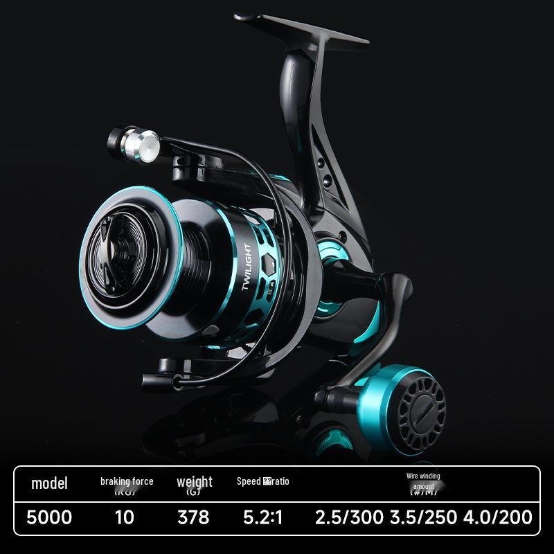 

Haoton Чорна Повністю Металева Спінінгова Рибальська Котушка для Морського Вудилища, Луя, Мікро Риба - Велика Котушка DK