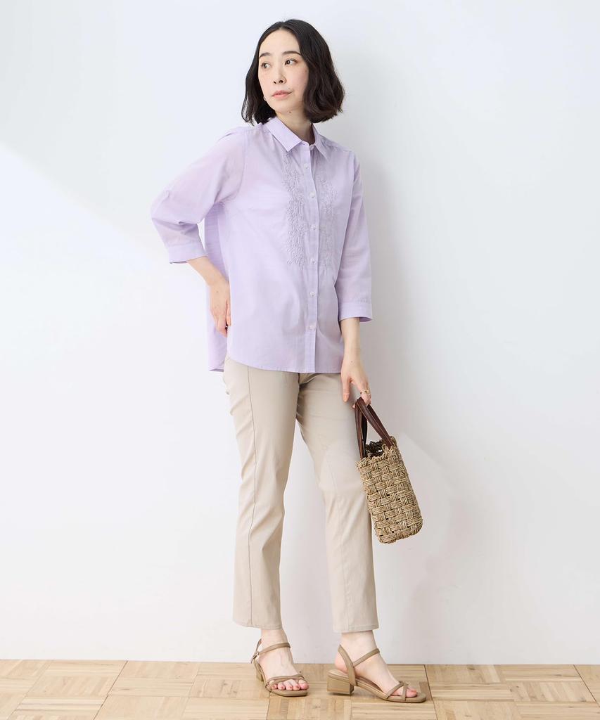 DECOY Cooling Front Embroidered Purple Women's Blouse, 493048,