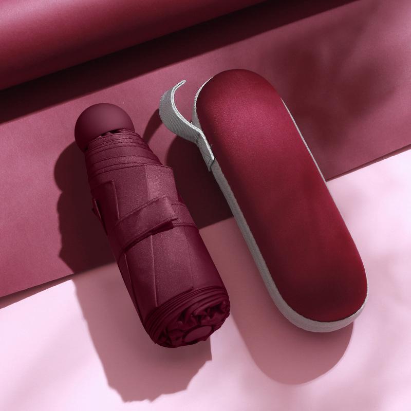 Mini Foldable umbrella UV protection Mini Sun Umbrella dual use portable box to store sunshade umbrella Mini umbrella zwq