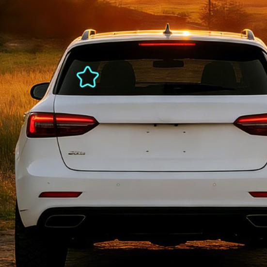 Solar Star Light for Car Triangle Window Wireless Atmosphere Lamp with Multi-Color Modes Suction Cup Decorative LED Light Waterproof Rear Window Glow