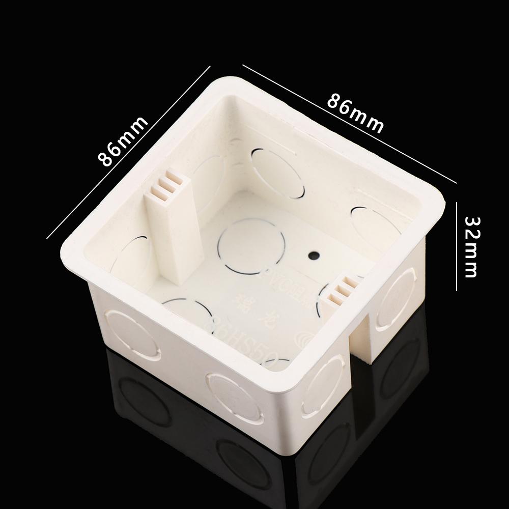 86 * 86 *50mm Home Plastic Flame Retardant Waring Back Box Wall Switch Concealed Bottom Thickened Wall Mount Switch Junction Box
