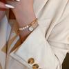 1pc of Ladies' Freshwater Pearls Bracelet Featuring a Light Luxury Joyful Face Design Made of Freshwater Pearls