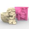 4 Pack Planter Mold Flowerpots Molds Girl Shaped Silicone Concrete Mould Hand-Making Supplies for DIY Flowerpot Crafting