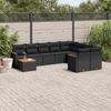 VidaXL Garden Lounge Set with Cushions 10 Pcs, Patio Sofas, Patio Furniture Set, Outdoor Furniture, Black 3258716
