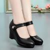 Fashion 7.5cm Comfortable Quality Soft Leather Shoes Shallow Platform Wedges Shoes 2025 Fall High Heels Pumps Women for Office Mom