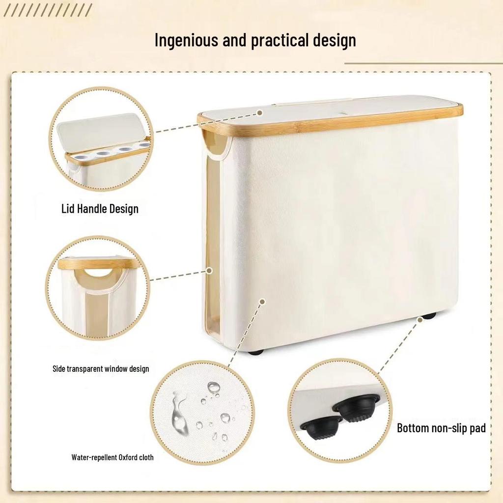 Clear Toilet Paper Holder & Non-slip Storage Bin Dustproof Basket
