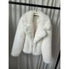 Autumn and Winter Thickened Warm Artificial Fur Jacket Short Imitation Fur Fox Fur Top Suit Collar Fur Top Women