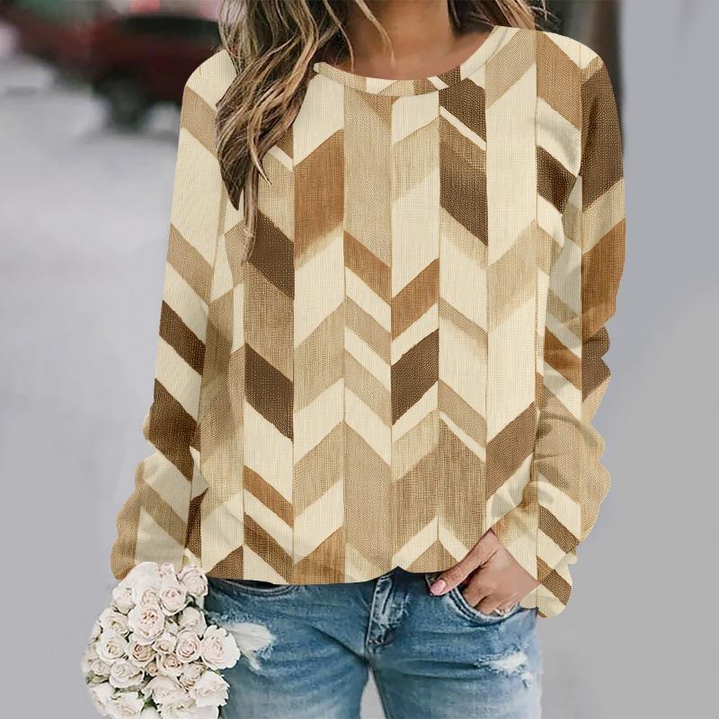 Autumn Fashion 3D Print Crew Neck Long Sleeve T-Shirt Casual Women Clothing Y2k Clothes Harajuku Female Clothing Plus Size Tops