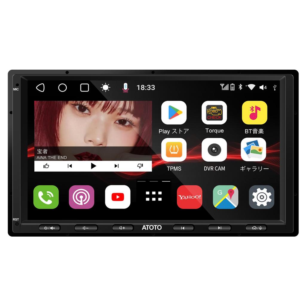ATOTO S8MS Android Navigační Displej QLED Android Navigace Bezdrátový CarPlay Android Auto Duální DSP HD Video AI Dialog GPS S8G2A74MS Systém, 2-DIN