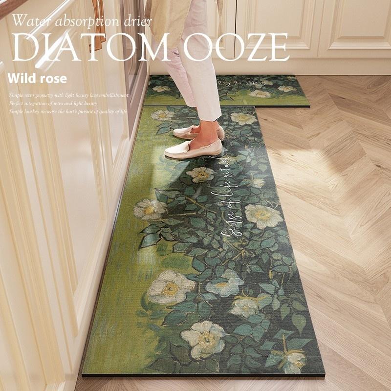 Kitchen Floor Mat Made Of Diatomaceous Earth,  Washable And Absorbent, Water And Oil Repellent Carpet
