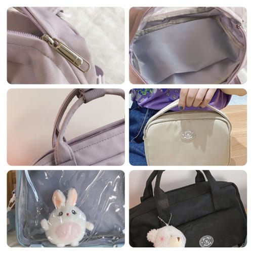 YUYAKESHI Ita-bag Shoulder Bag for Events and Handbags, Fits 20cm Plush Toys, 3-Way Outings, Transparent One-Sided Backpack, Baby/Mother Bag with Pouc
