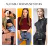 [LumiSyne] Studded Belt for Women and Men, Punk Rock Rivet Belt, Triple Pyramid Leather Belt with Pin Buckle, Casual Belt for Jeans, Pants, and