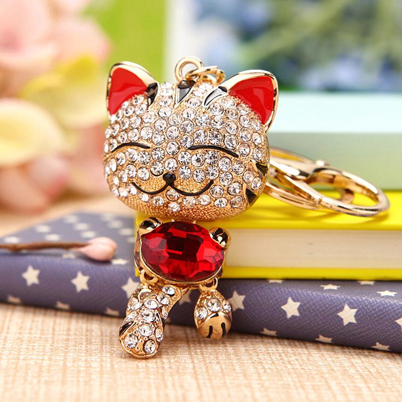 Zodiac Rhinestone Lamb Keychain Pendant for Women's Bag - Creative Business Logo Gift