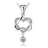 Korean Fashion Imitation Silver Zircon Pendant Necklace for Women