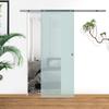 Sliding Frosted Glass Door With Aluminum Rail For Bathroom Kitchen Study Glass 205cm