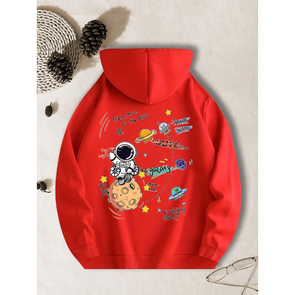 Men's Casual Cap Sweatshirt With geometric print and machine washable kangaroo Bag Y2k sweatshirt