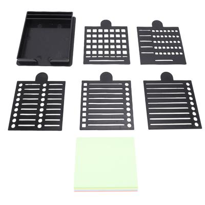 Sticky Note Holder with 5 Stencil Sticky Note Memo Pad Holder for Desk Office Home School Supplies