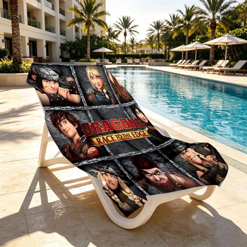 How to Train Your Dragon Print Beach Towel Design, Soft, Lightweight. for Home Bathroom, Spa, Pool, Yoga, Surfing, Camping, Gift for Family, Friend