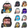 Geräumige isolierte Roblox-Lunchtasche für Kinder mit verstellbarem Schultergurt