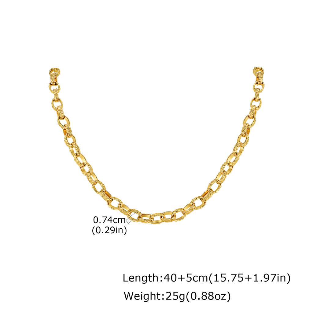 Solid Stainless Steel Chunky Chain Necklace for Women, Simple Link Chain Chokers, Fashion Non Tarnish Jewelry