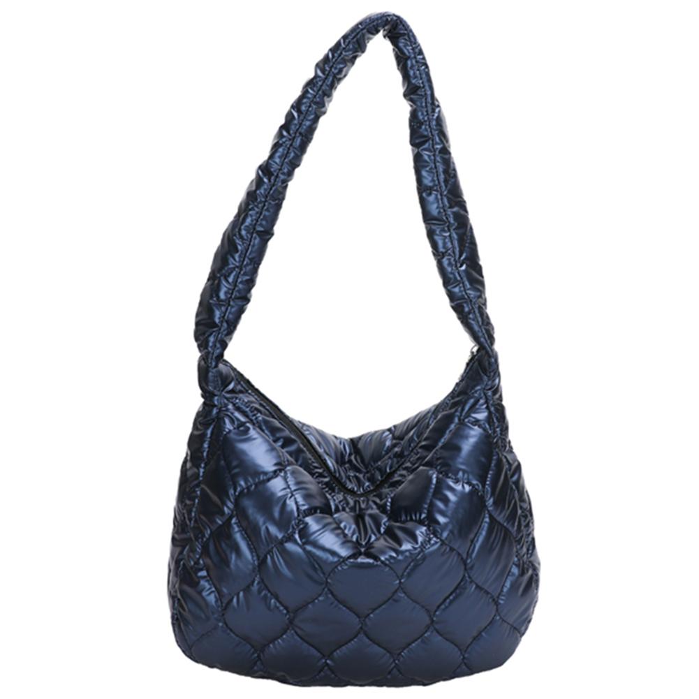 Fashion Quilted Cotton Padded Nylon Messenger Bag Women Large Capacity Shoulder Bag Solid Color Zipper Designer Top-handle Bags CLE