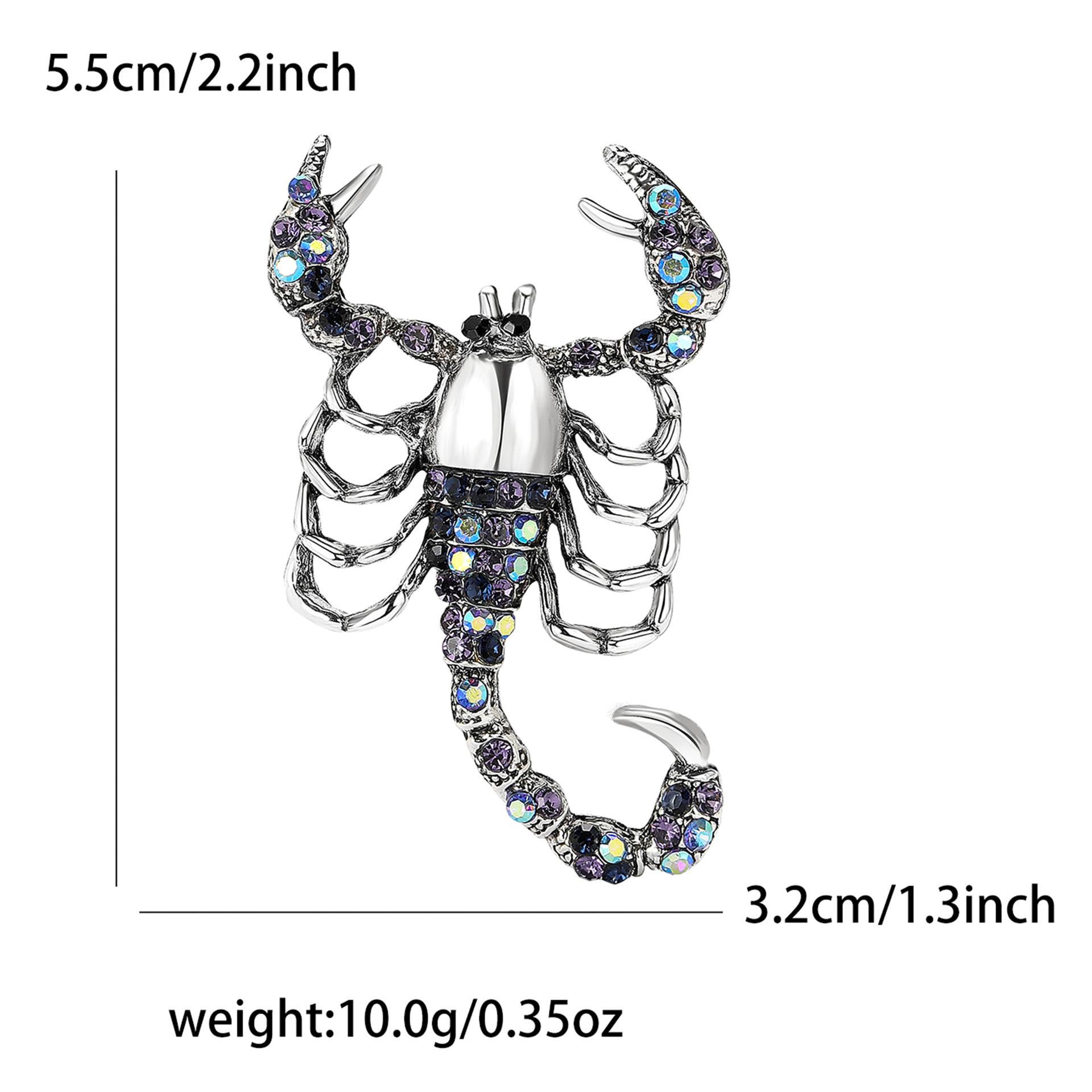 

Модная креативная брошь в виде скорпиона из сплава со стразами, персонализированная мужская и женская рубашка, корсаж, ювелирное украшение