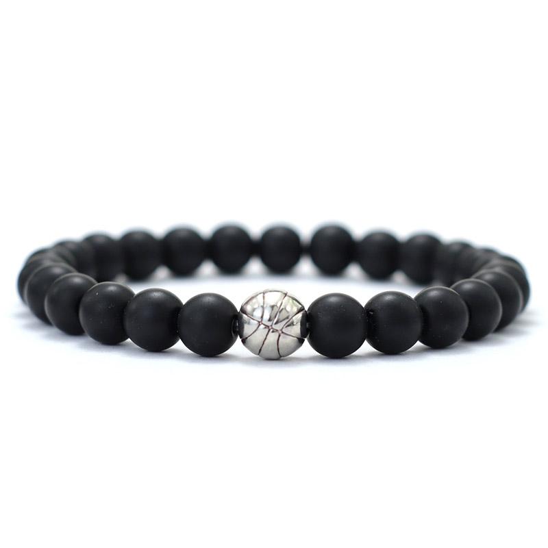 

Minimalist Basketball Bracelet Men 8mm Natural Lava Onyx Tiger Eyes Braclet Copper Beaded Braslet Braccialetti Uomo Pulseras