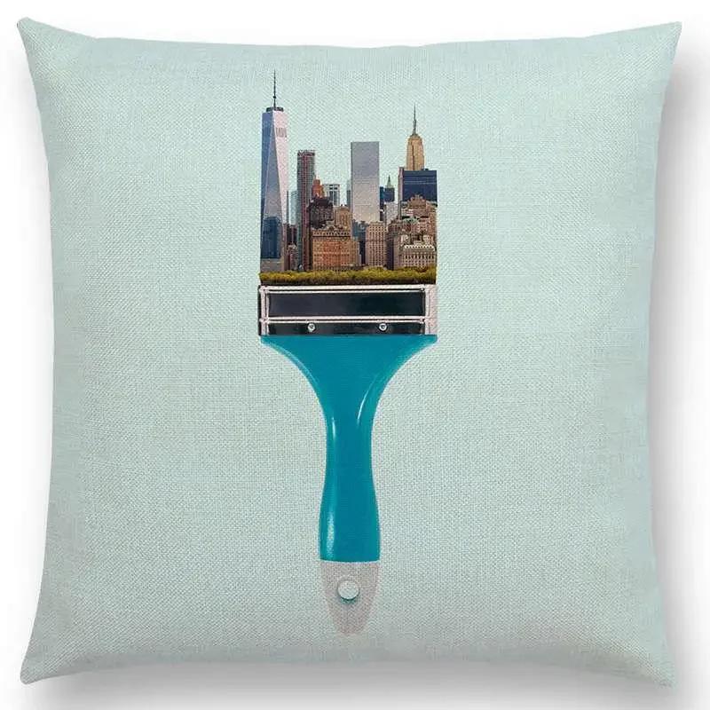 Różowy Sen Kolorowa Fantazja Seksowny Wystrój Poszewka na Poduszkę Sofa Rzutowa Wieloryb Flaming Kot Hamburger Pączek Poszewka na Poduszkę