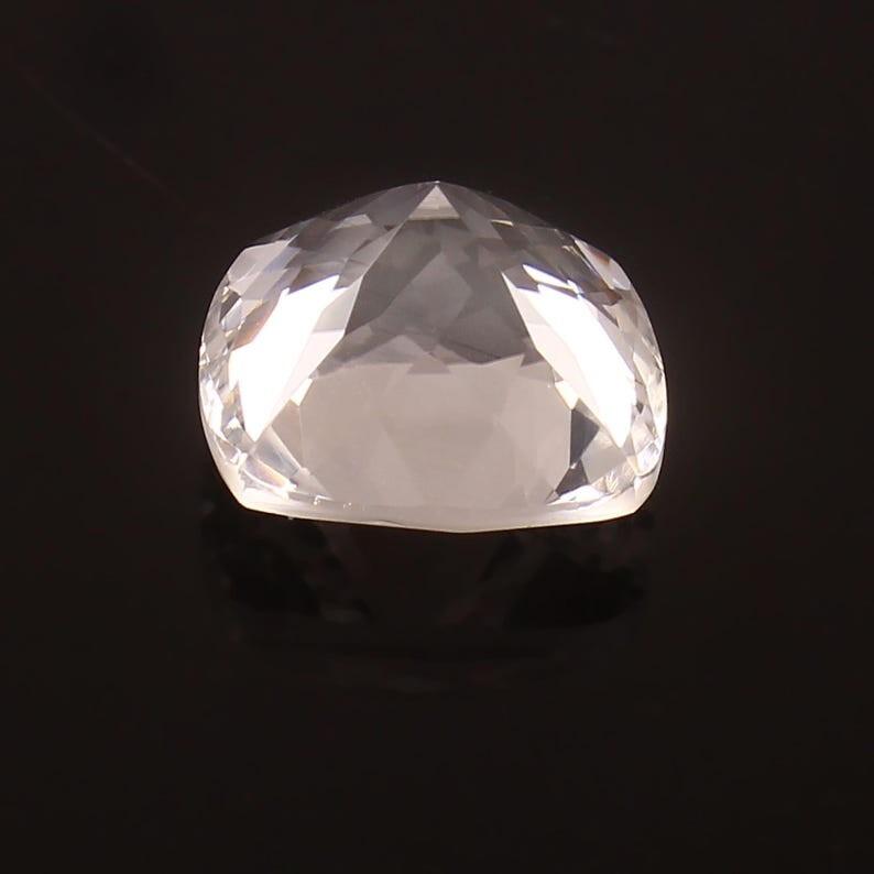 AAA Flawless 17x17mm Heated Ceylon White Sapphire Cushion Cut Loose Gemstone