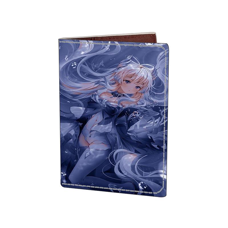 

New Anime Games Girl Pattern Passport Cover Women Travel Accessories PU Leather Animation Passport Holder ID Bank Card Holder