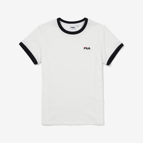 Fila Basic Linear Ringer ShorT Sleeve T shirT white/100