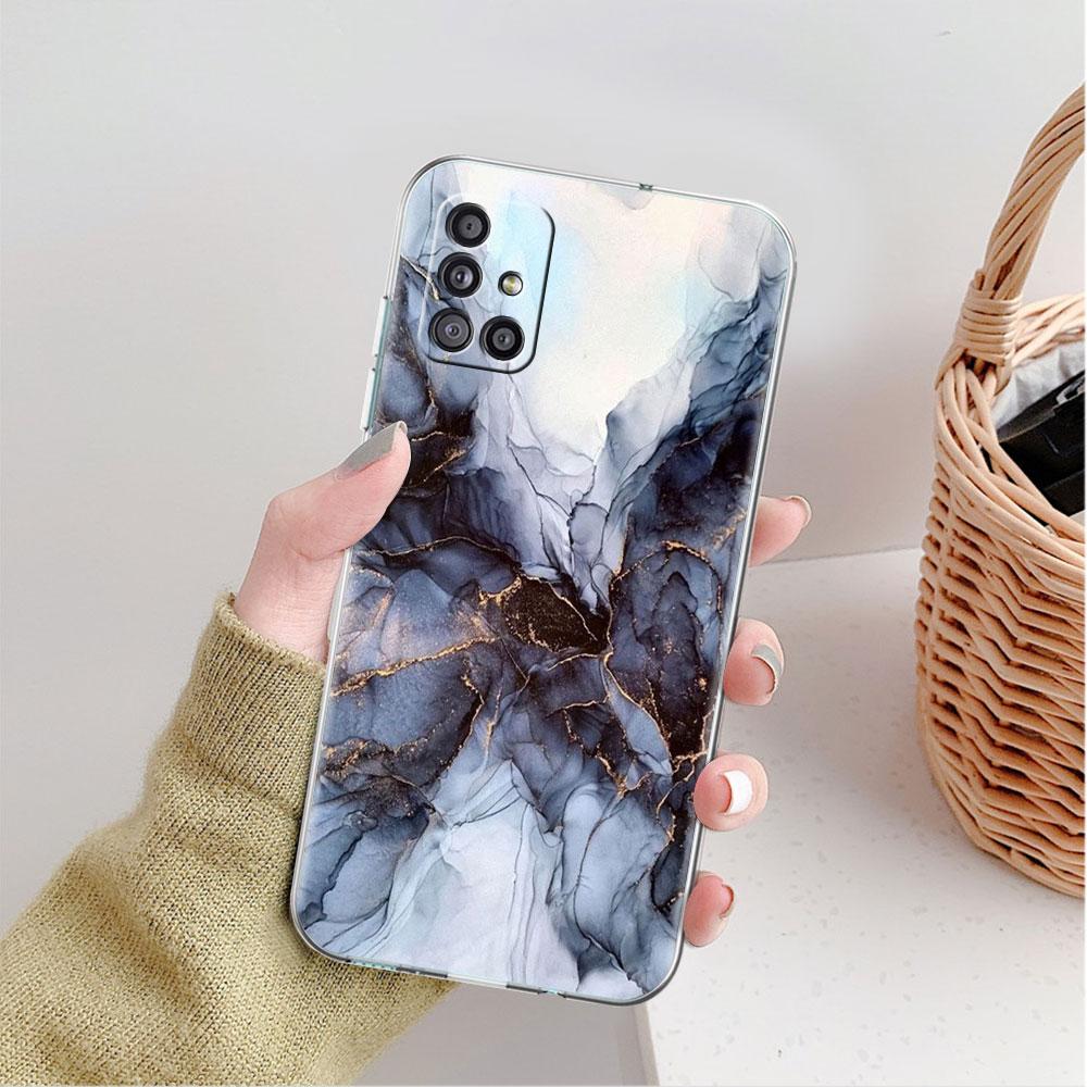 Marble Pattern Luxury Cool Clear Case For Samsung Galaxy A52 A12 A51 A32 A21s A71 A32 A22 A50 A70 A31 A72 5G Phone Cover