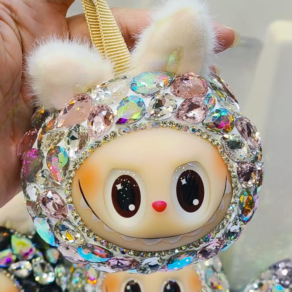 Diamond-Studded Plush Pendant with a Squishy Head – Your Cutest Bag Charm Ever!